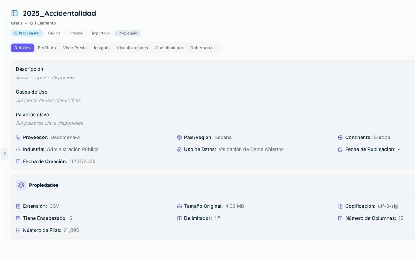 Valida y prepara el dataset