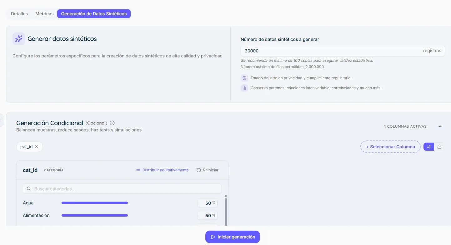 Entrena el modelo que genera datos sintéticos