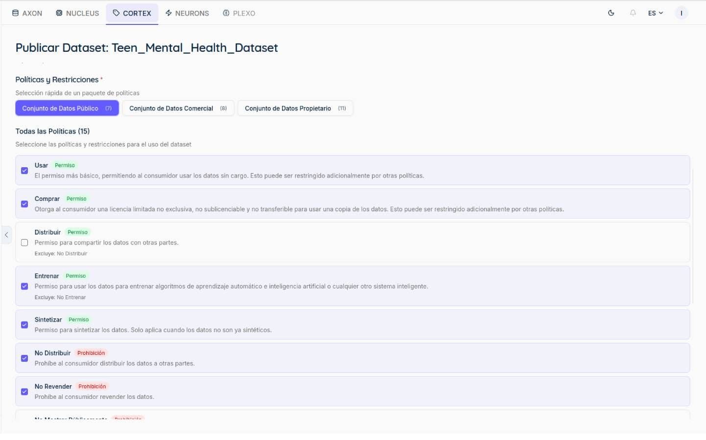 Define las condiciones
